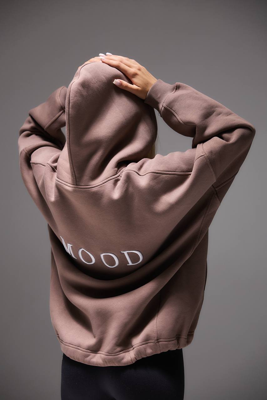 Oversized Hoodie with 3D Embroidery "MOOD"