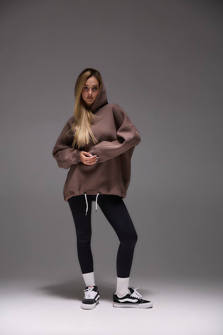 Oversized Hoodie with 3D Embroidery "MOOD"