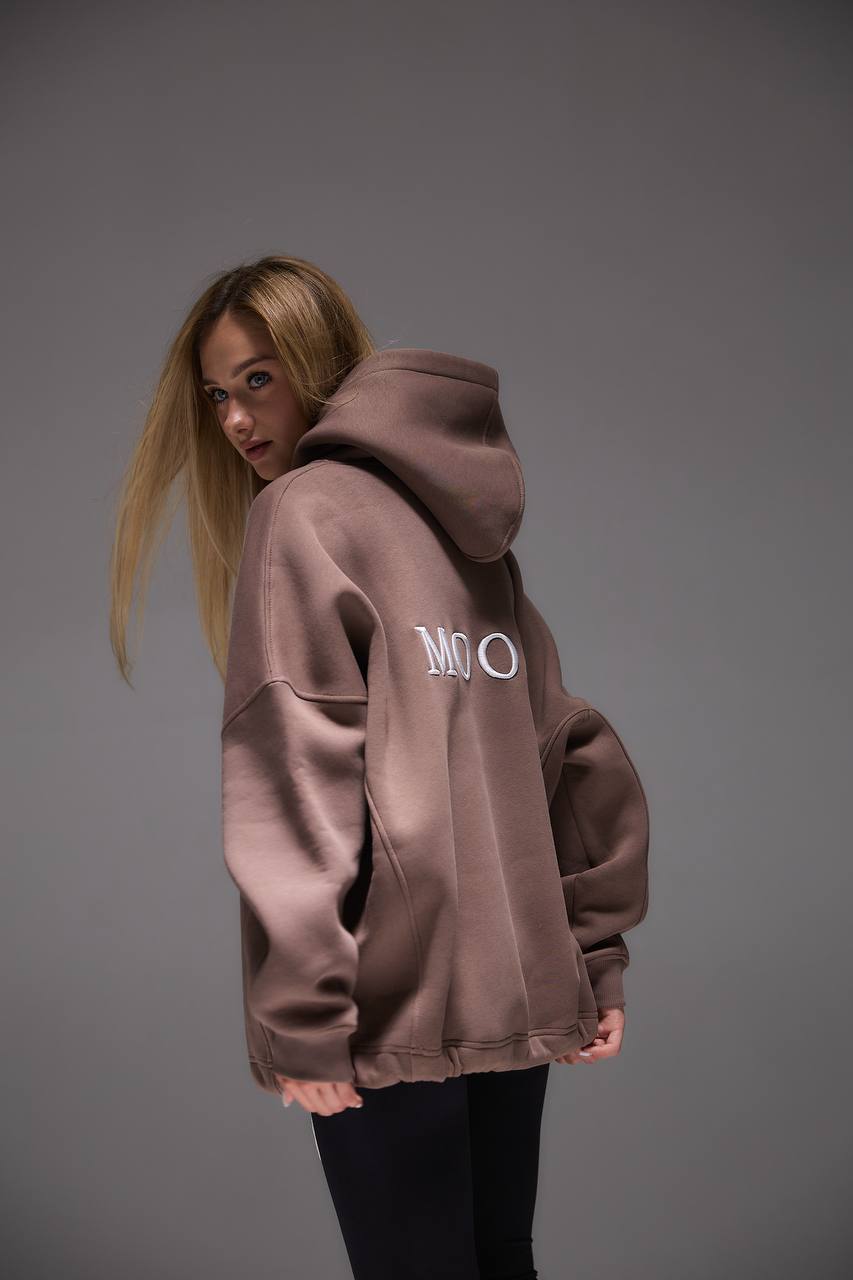 Oversized Hoodie with 3D Embroidery "MOOD"
