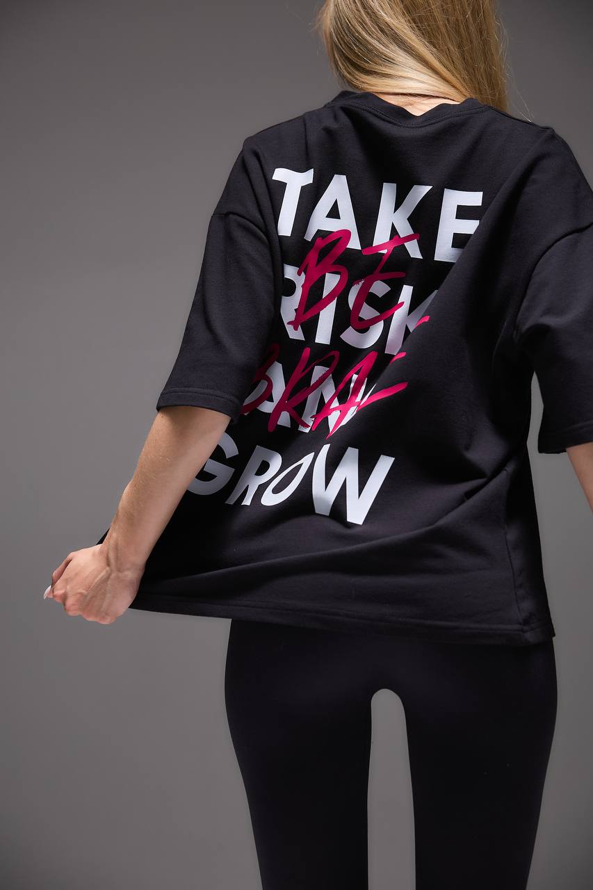 Oversized T-Shirt “Take Risk and Grow”