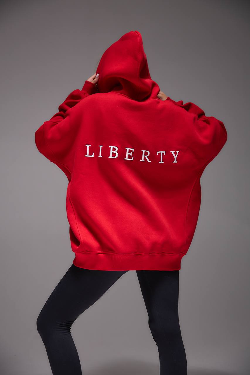 Oversized Hoodie with 3D Embroidery "LIBERTY"