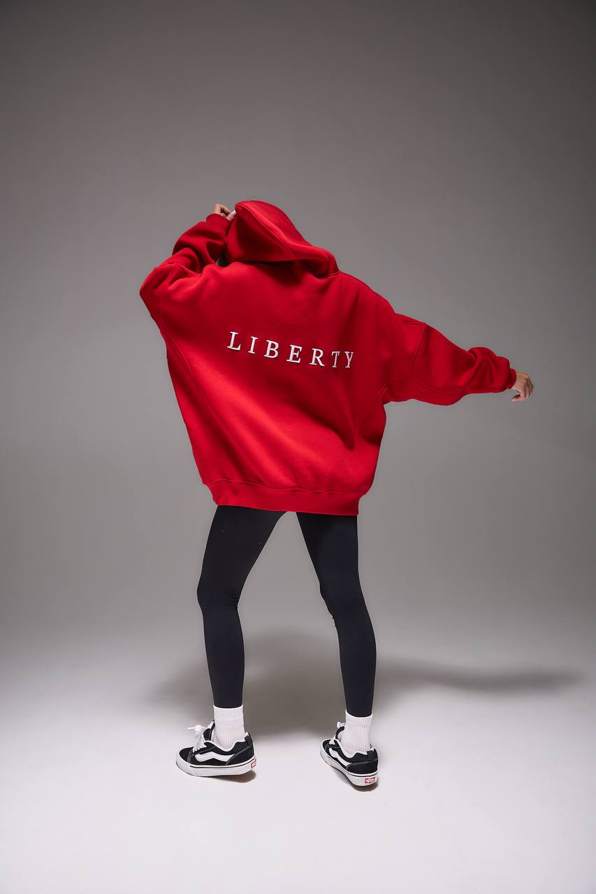 Oversized Hoodie with 3D Embroidery "LIBERTY"