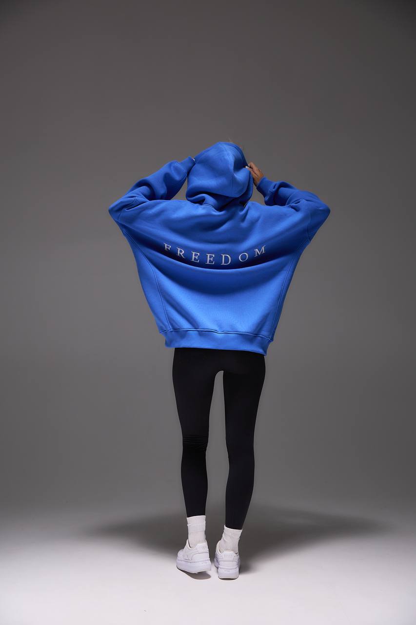 Oversized Hoodie with 3D Embroidery "FREEDOM"