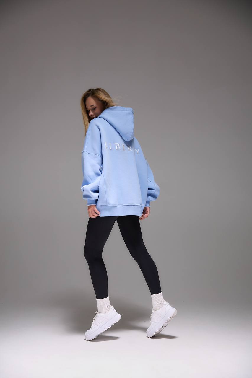 Oversized Hoodie with 3D Embroidery "LIBERTY"