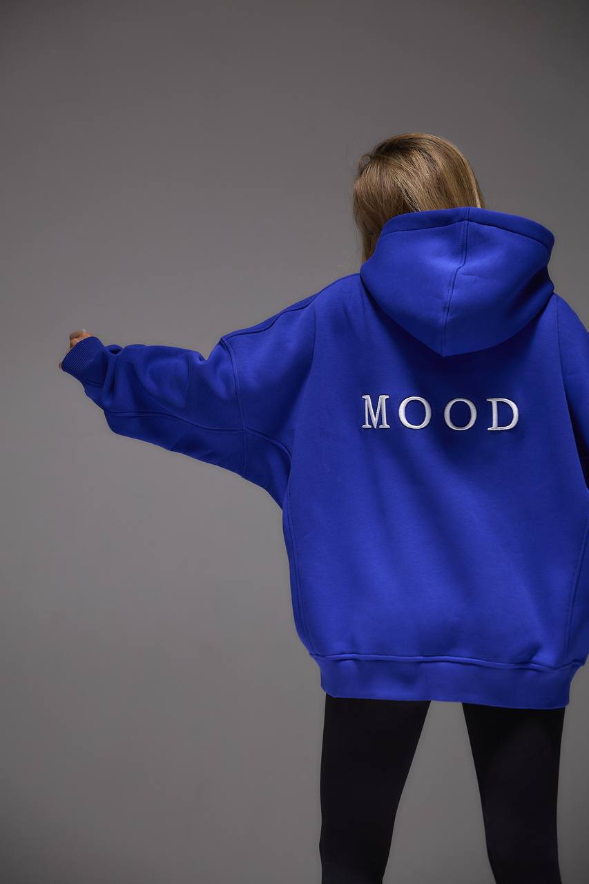 Oversized Hoodie with 3D Embroidery "MOOD"