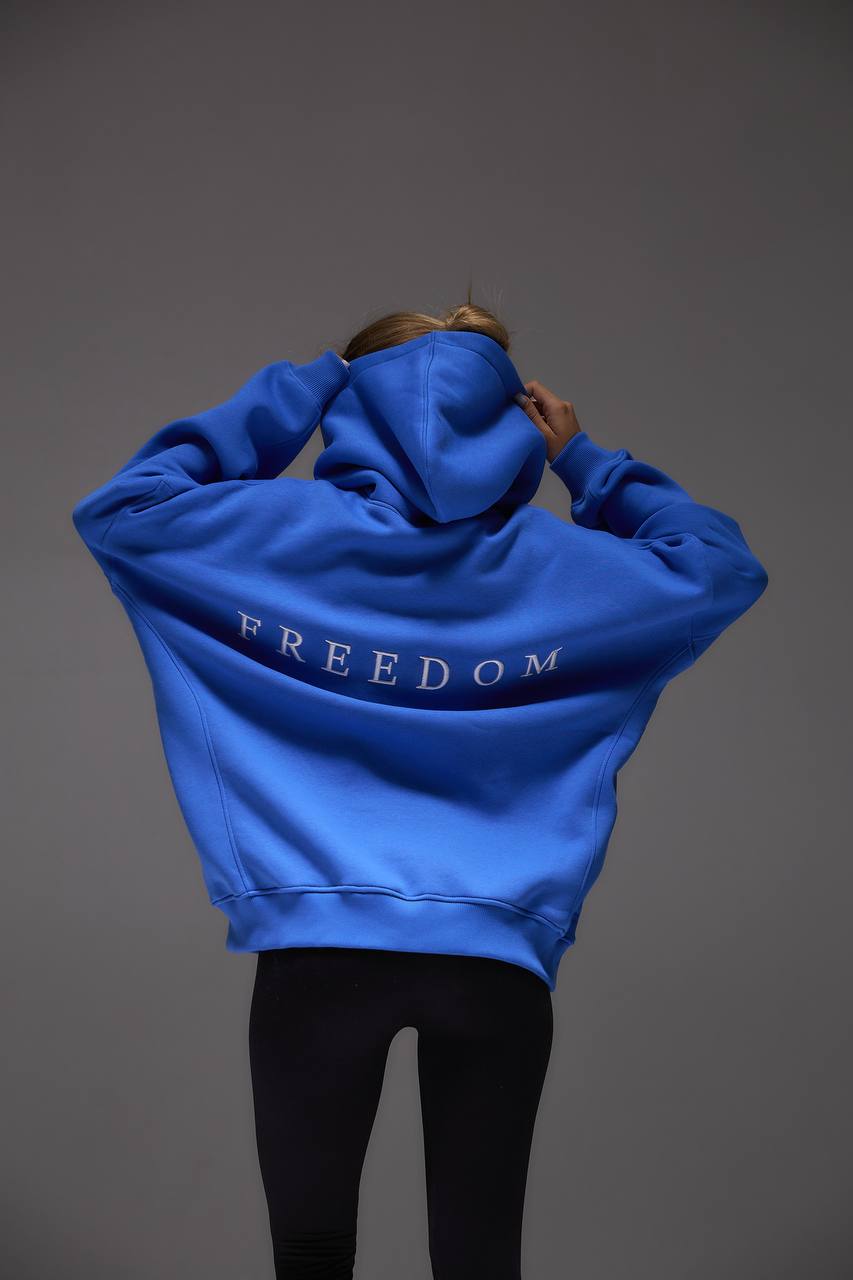 Oversized Hoodie with 3D Embroidery "FREEDOM"
