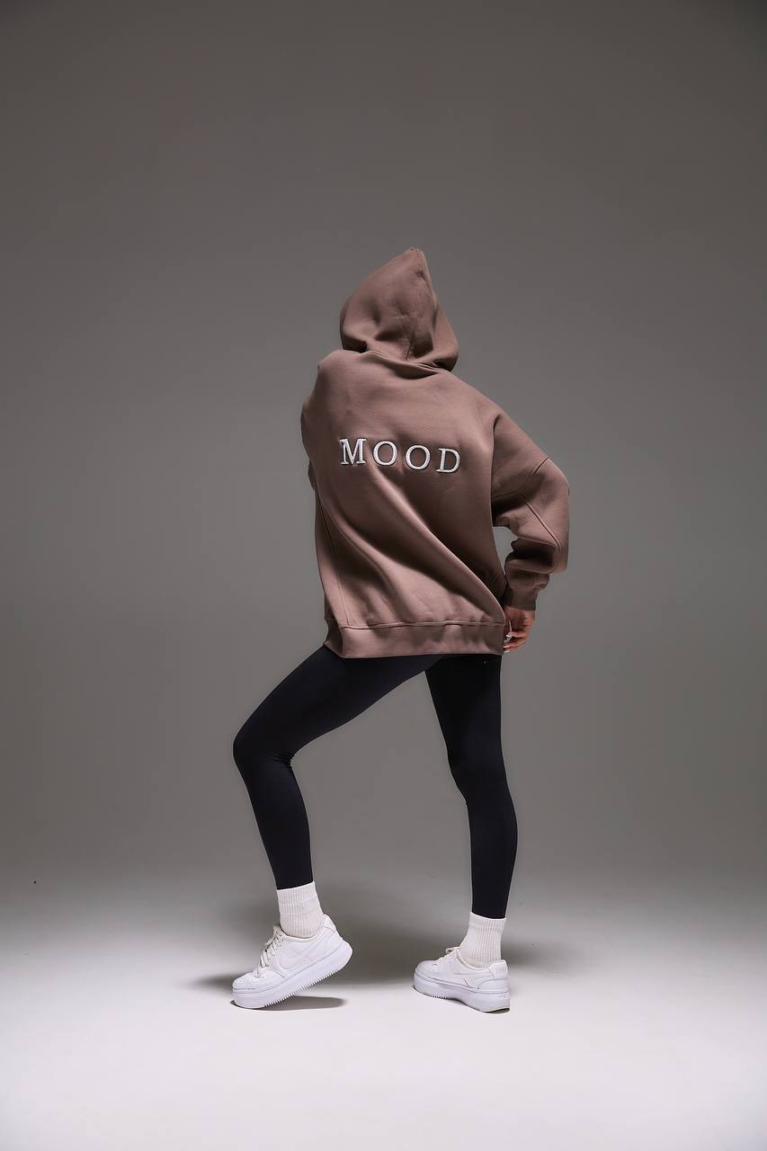 Oversized Hoodie with 3D Embroidery "MOOD"