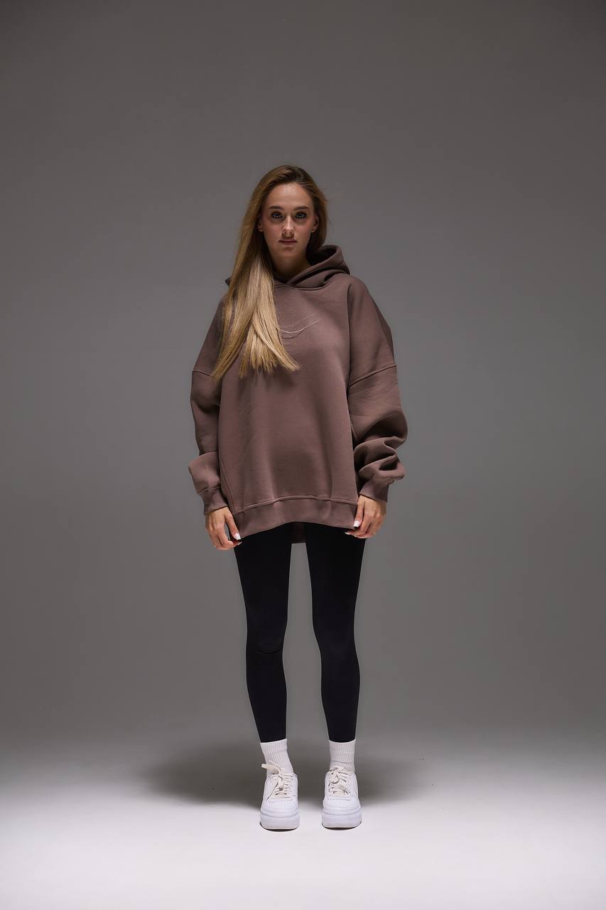 Oversized Hoodie with 3D Embroidery "MOOD"