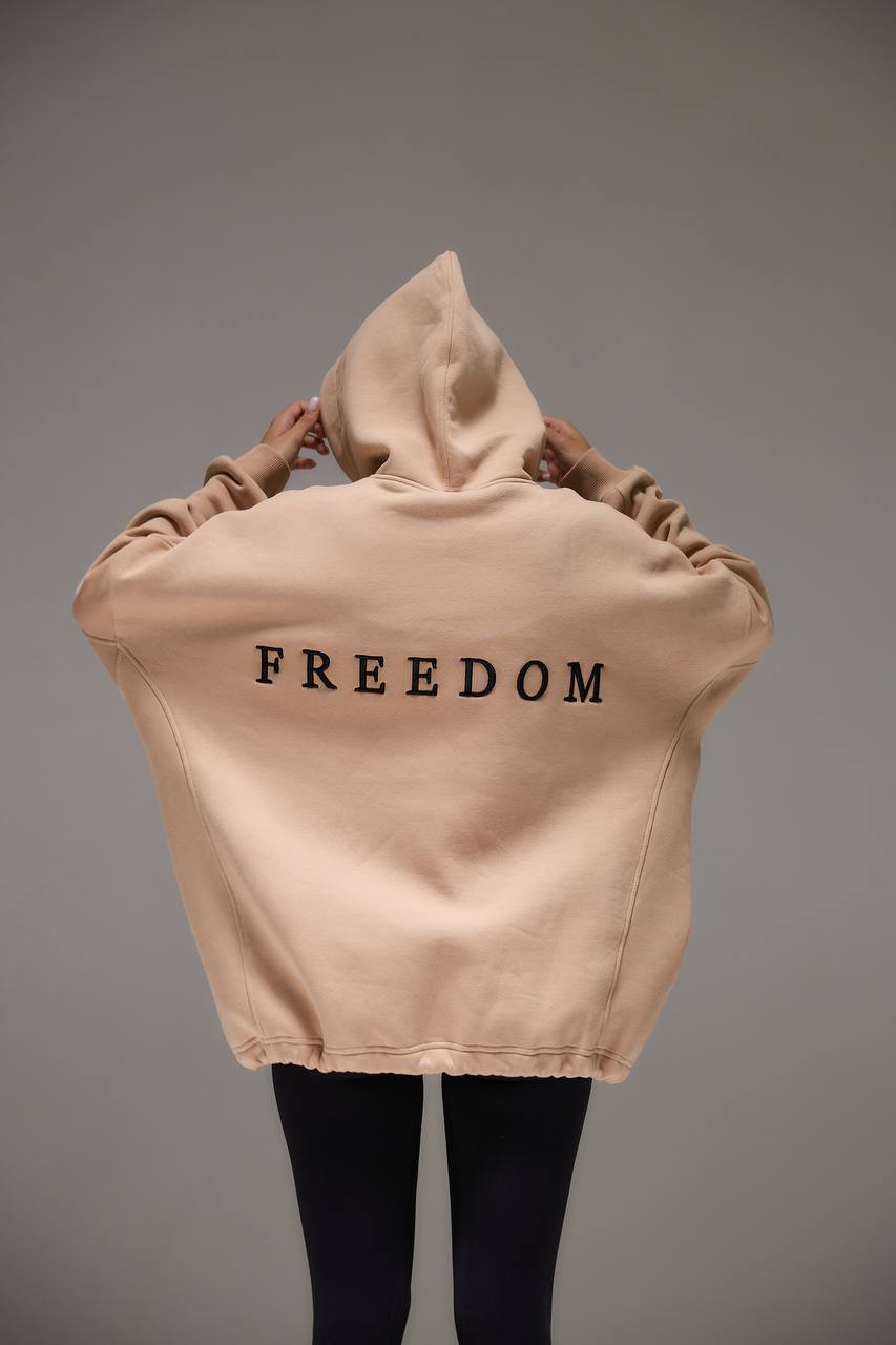 Oversized Hoodie with 3D Embroidery "FREEDOM"