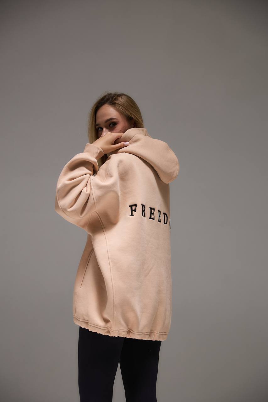 Oversized Hoodie with 3D Embroidery "FREEDOM"
