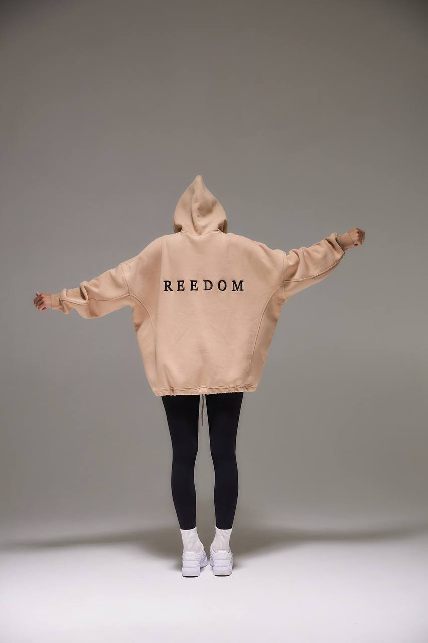 Oversized Hoodie with 3D Embroidery "FREEDOM"
